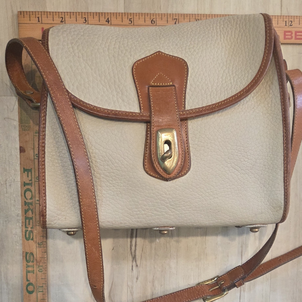 Dooney & Bourke Pebble Leather Crossbody - Cream with Brown Trim - Picture 3 of 13